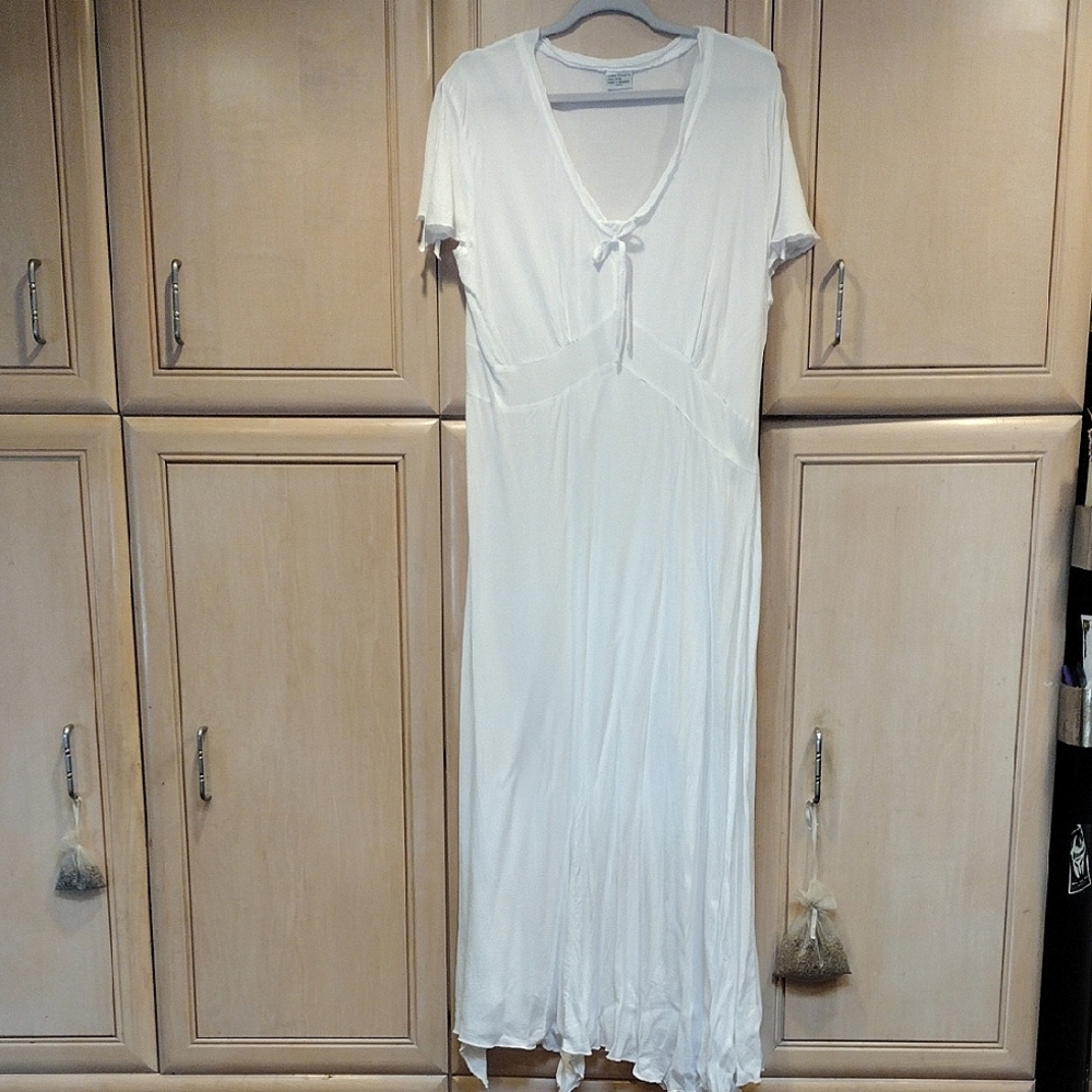 Dharma Trading Co. White Rayon Maxi Bias Cut Dress